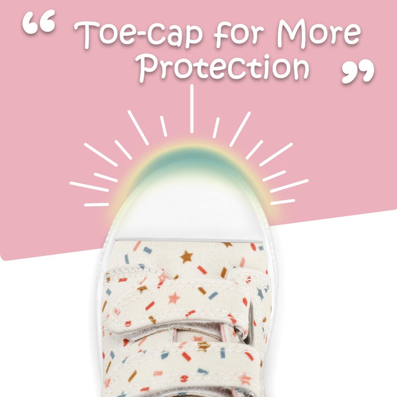 K KomForme Toddler Sneakers for Boys and Girls Dual Hook and Loops Sneakers Baby Canvas Shoes Colorful - Image 5